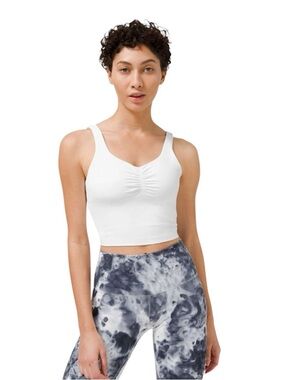 Lululemon Women’s White Align Tank Top *Gathered-Front Size 2